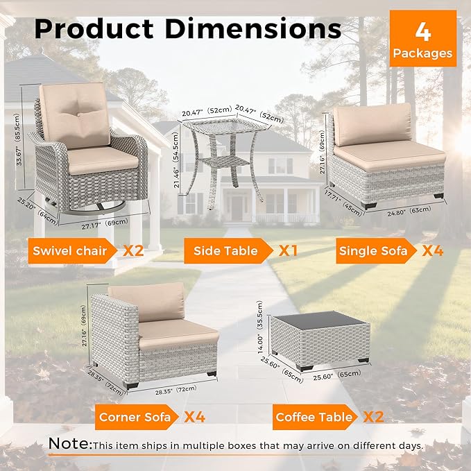 10-Seat Modern Patio Furniture Set
