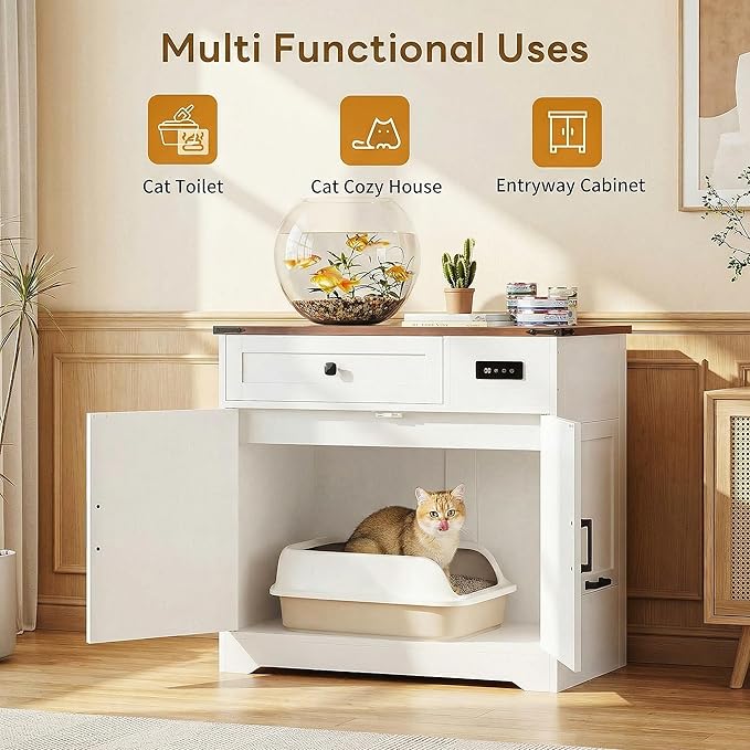 LIKIMIO 31.5" Smart Cat Litter Box Enclosure