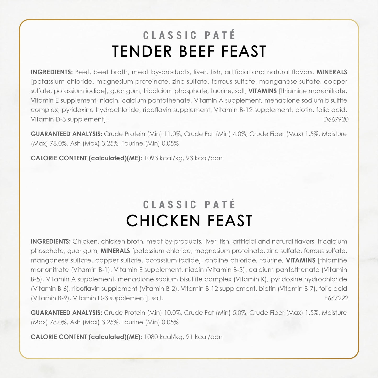 Purina Fancy Feast Chicken and Beef Classic Pate Collection Grain Free Wet Cat Food Variety Pack - (Pack of 24) 3 Oz. Pull-Top Cans