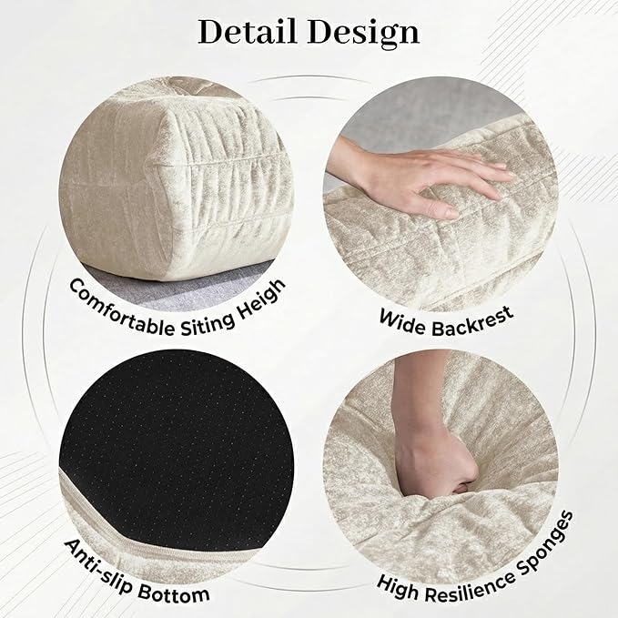 Bean Bag Chair, 3 Seater Fireside Chair, Giant Bean Bag Chairs