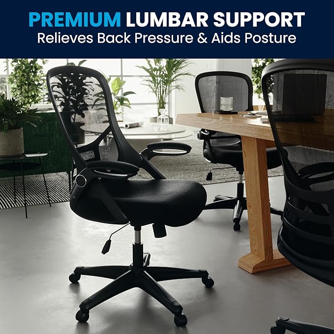 Flash Furniture Porter High Back Black Mesh Ergonomic Swivel Office Chair