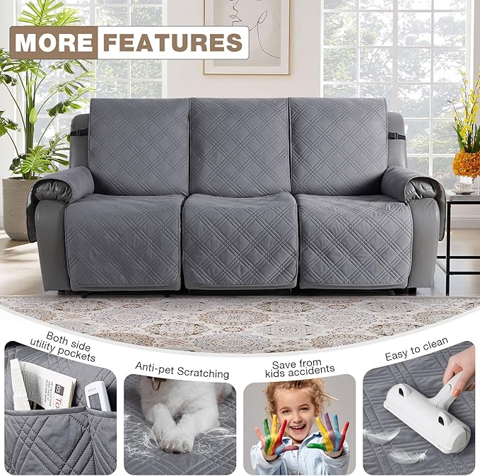 TAOCOCO 100% Waterproof Recliner Sofa Cover, Non Slip Split Couch Covers