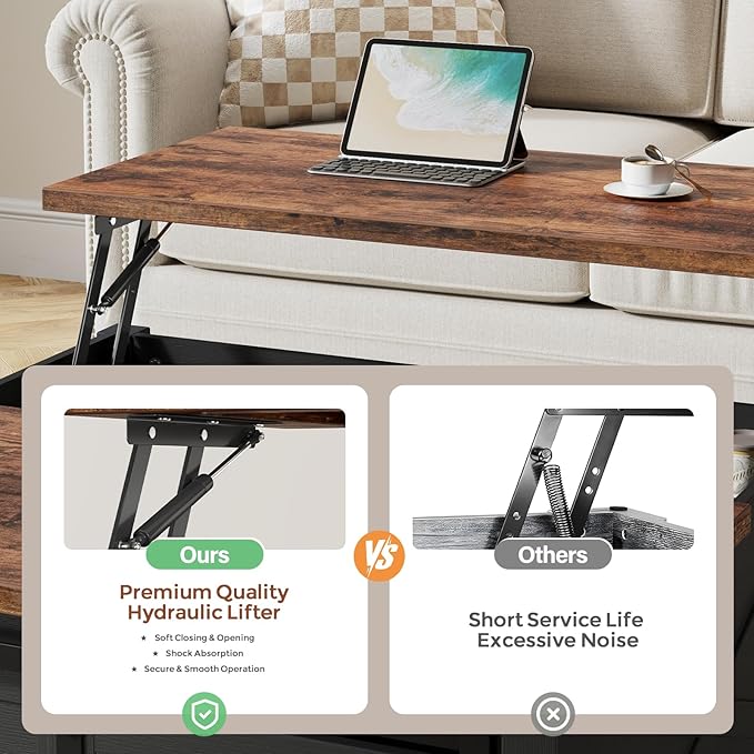 ALLSTAND 31.5" Lift Top Coffee Table
