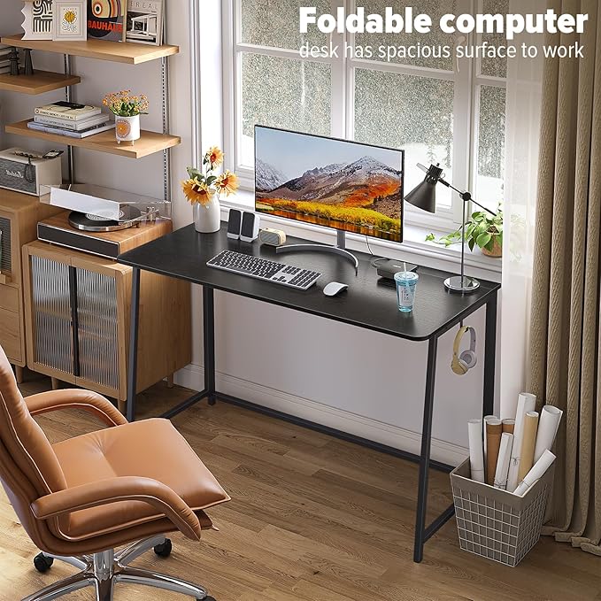 WOHOMO Folding Desk, 47.2" Foldable Computer Desk