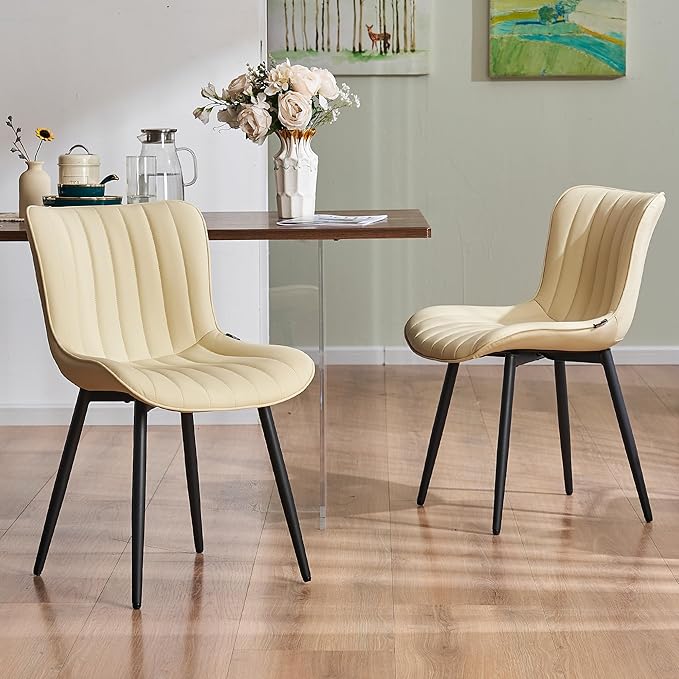 YOUNUOKE Mid-Century Modern Dining Chairs Set of 2, Armless Accent Chair