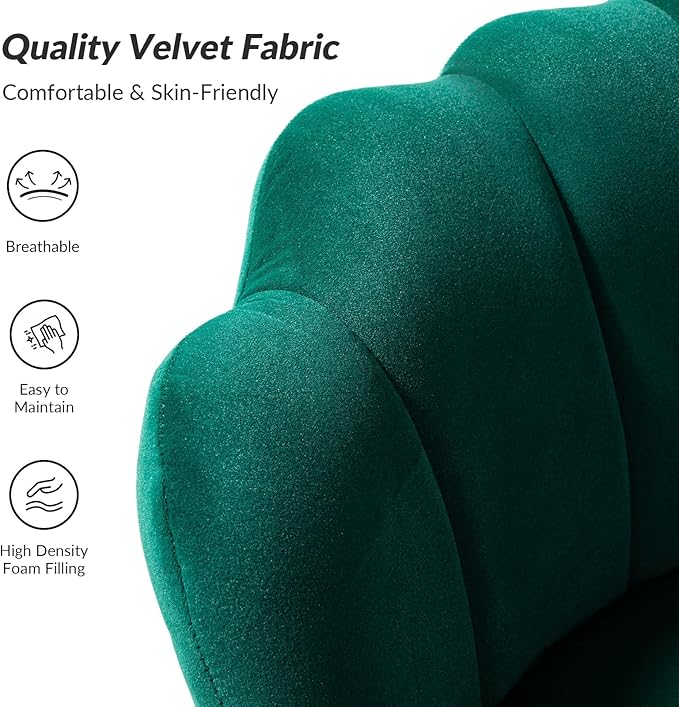 HULALA HOME Modern Velvet Accent Chairs Set of 2