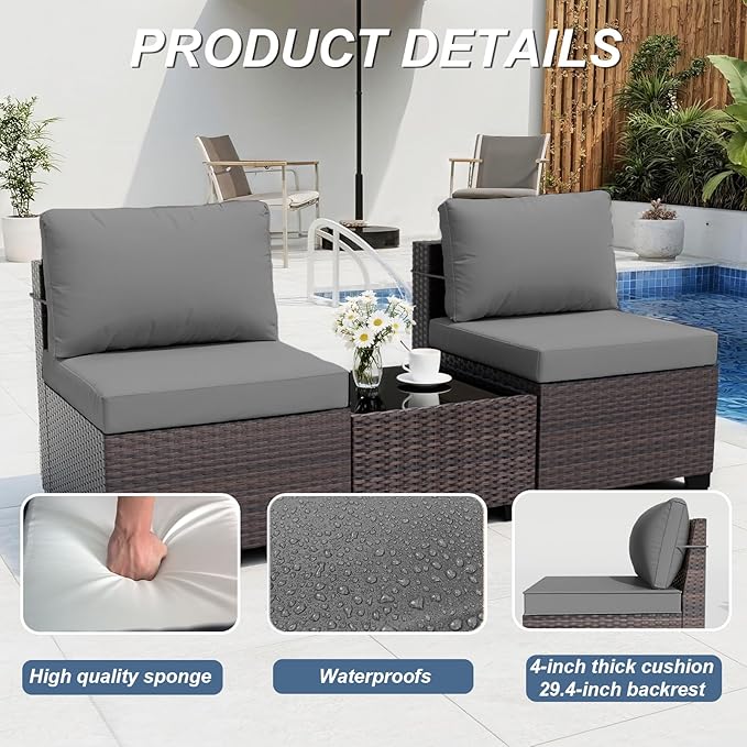 ALAULM 10 Pieces Patio Furniture Set