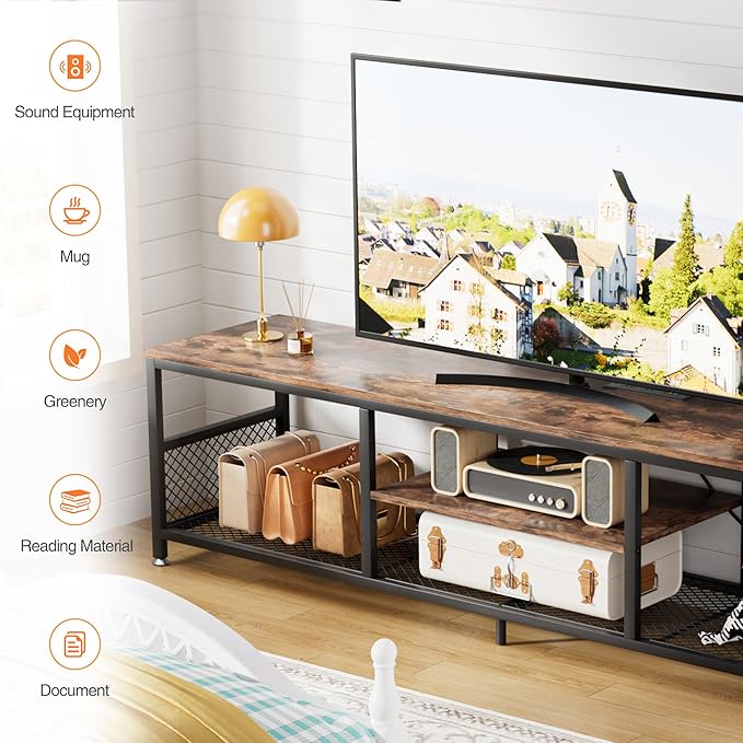 VECELO TV Stand with Power Outlets