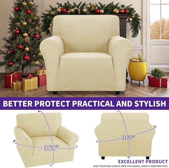 ZNSAYOTX Super Stretch Chair Slipcover Universal Sofa Chair Covers