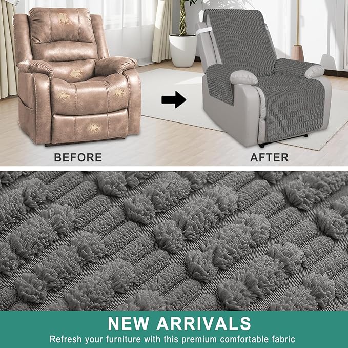 Foxdecor Recliner Chair Covers, Recliner Cover Non-Slip Chair Covers, Washable