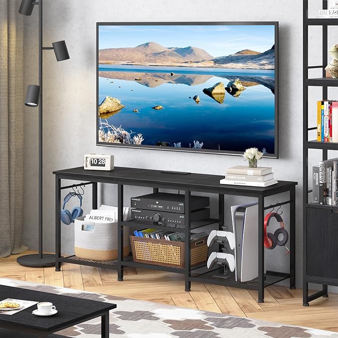 YGEOMER TV Stand for Tvs Up to 55 Inch, Entertainment Center