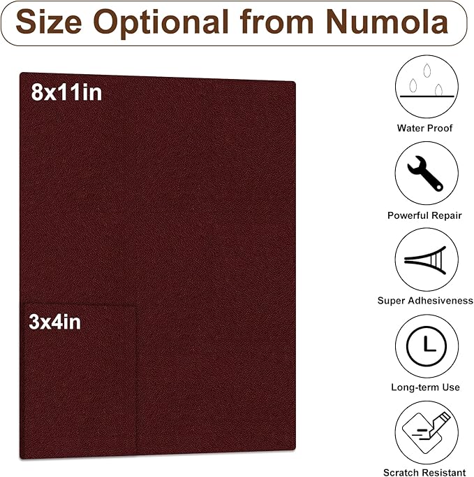 Numola Leather Repair Patch 8×11 inch Self-Adhesive Leather Repair Tape