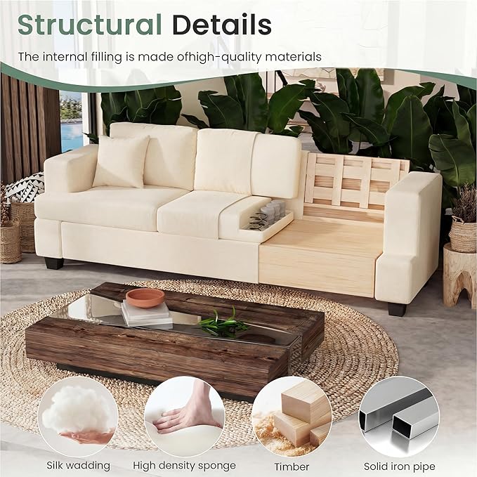 YOUDENOVA Sofa, 2 Piece Set Comfy Couch, 3 Seater & Loveseat Sofa
