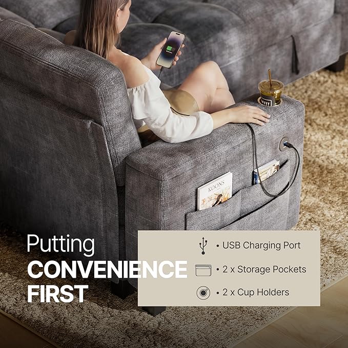 Marsail 84.6" Sectional Sleeper Sofa