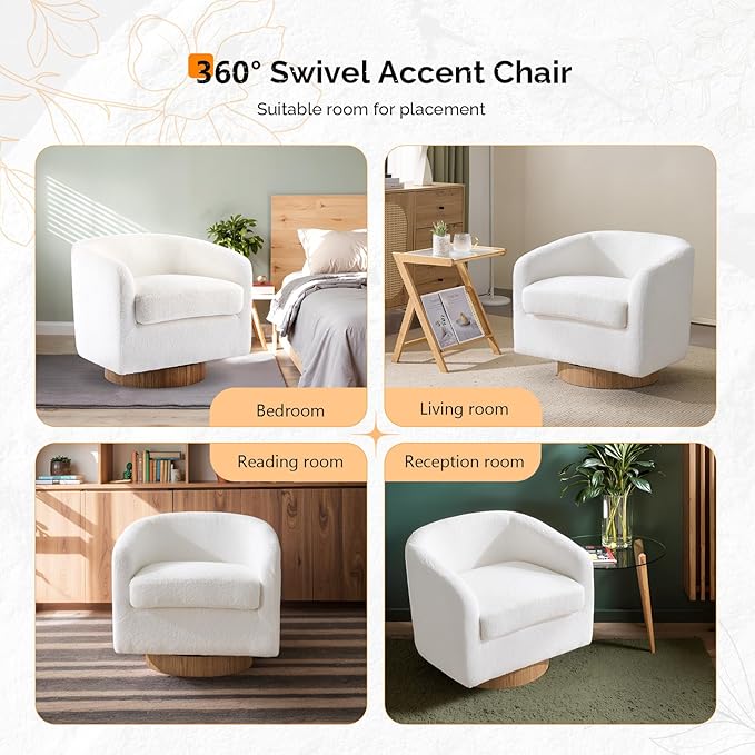 VINGLI 360°Swivel Accent Chair