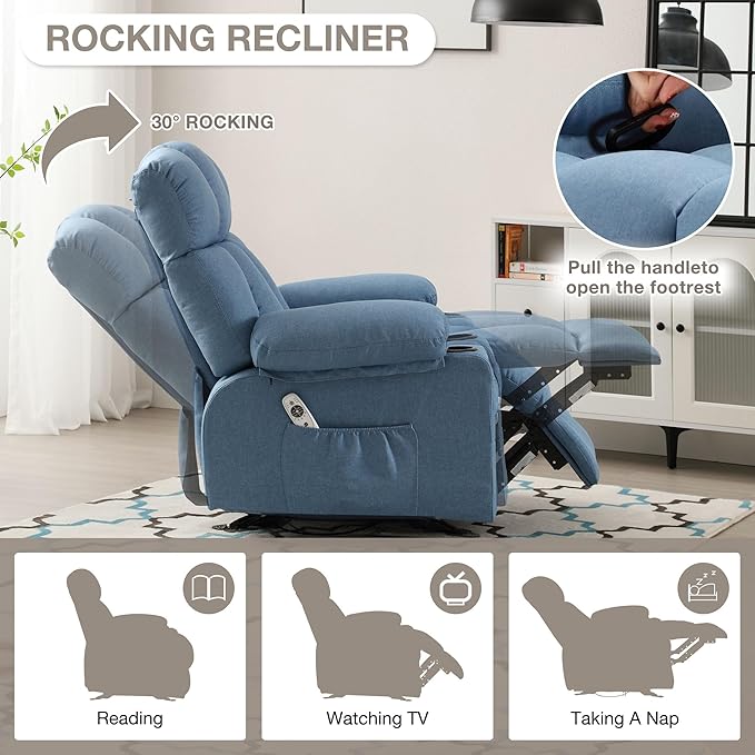 Massage Rocking Recliner Chair, Ergonomic Recliners Sofa