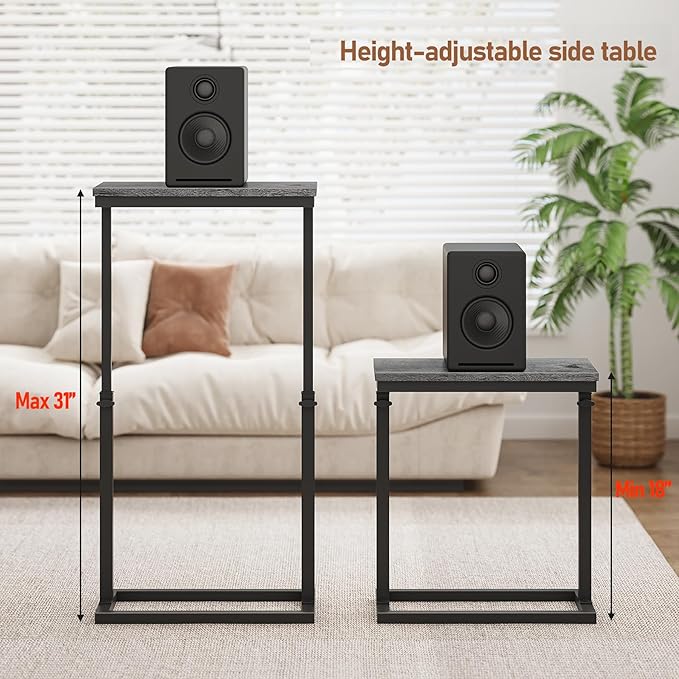 TUTOTAK End Table, Side Table, Tall Couch Table, Sofa Table, Living Room