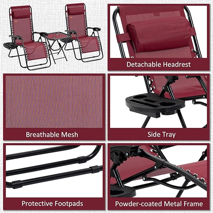Outsunny Zero Gravity Chair Set