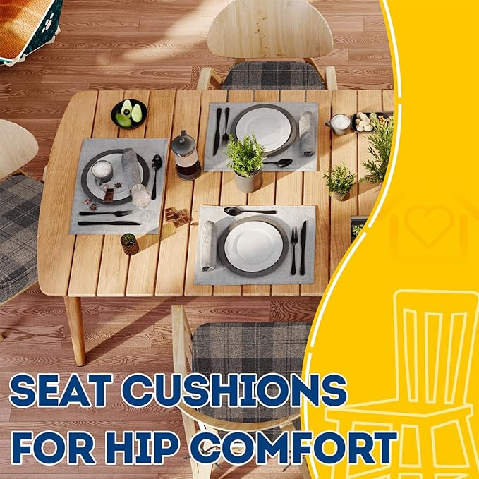 AAAAAcessories D-Shaped Chair Cushions, Machine-Washable Cover