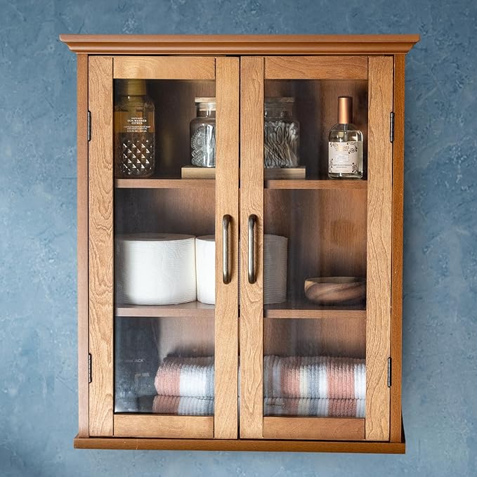 Teamson Home Avery Wooden Over The Toilet Bathroom Removable Wall Medicine
