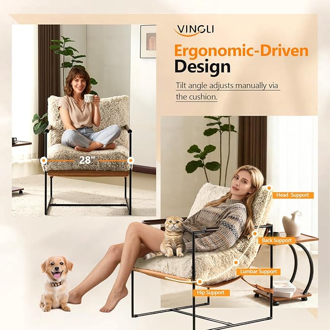 VINGLI 28" Cute Reading Armchair