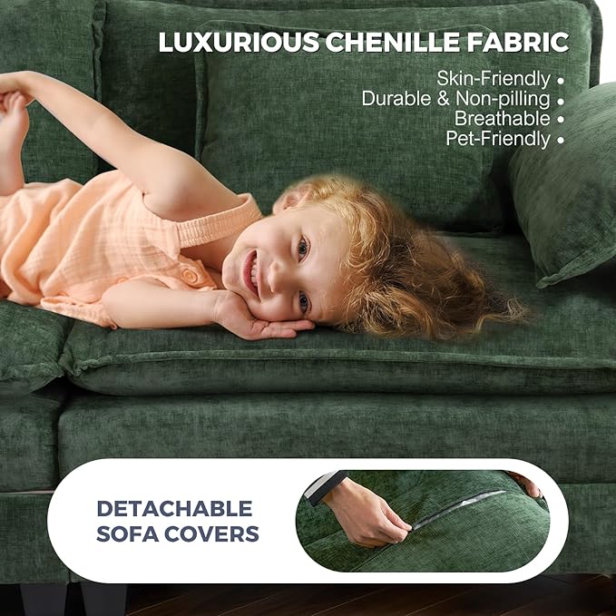 ELUCHANG 153" U Shaped Modular Sectional Cloud Couch