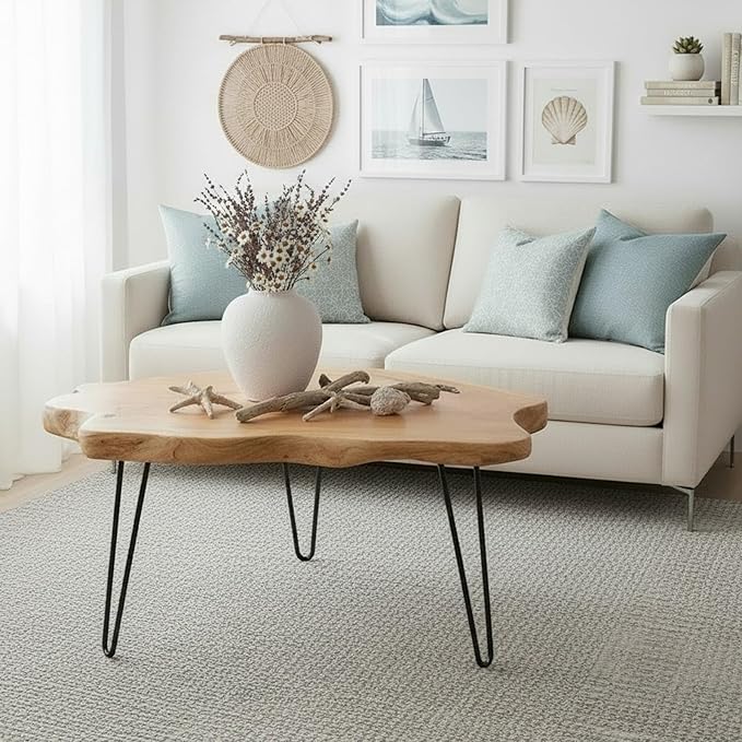 WELLAND Live Edge Cedar Wood Coffee Table