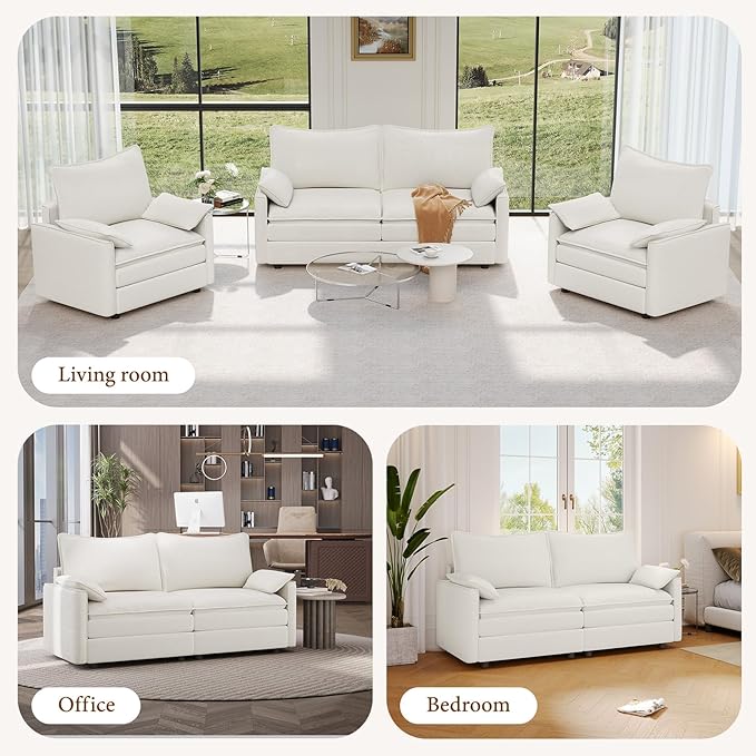 Vesgantti 74" Loveseat Sofa for Living Room, Comfy Cloud Couch Deep Seat