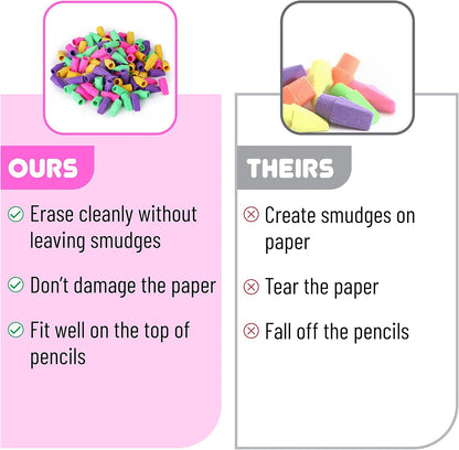Mr. Pen Erasers for Pencils, 120 Pack, Pencil Top Erasers, Eraser Caps, Cap Tops, Topper Erasers. Ereaser
