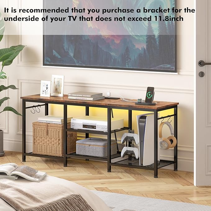 YGEOMER TV Stand for Up to 55 Inch Tvs, Entertainment Center