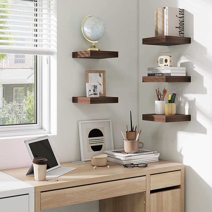 fuqing Floating Shelves for Wall, Wall Mounted Wood Floating Shelf