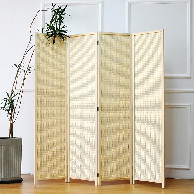 Furnnylane 4 Panel Bamboo Room Divider