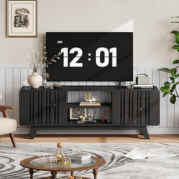 ONBRILL 63-Inch TV Stand for TVs up to 75 Inch, Mid-Century Modern Television