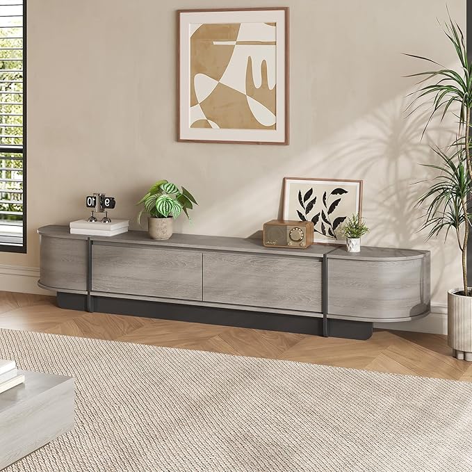 Coffee Table and TV Stand Set of 2, 76.4'' Modern TV Console，Entertainment