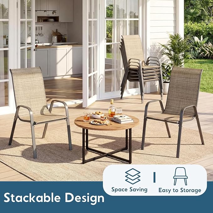 Arlopu 5 Piece Outdoor Patio Dining Set, Porch Furniture
