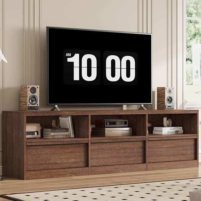 GarveeHome 70 in TV Stand for TVs up to 85 in, Mid Century Modern Entertainment