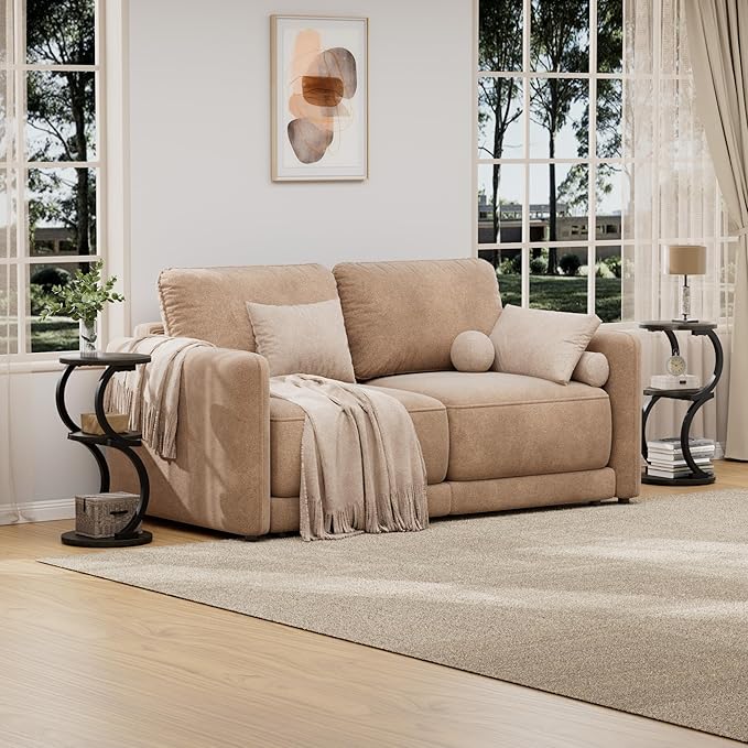 JUSTOGO Small Round Side Table, 3-Tier End Table
