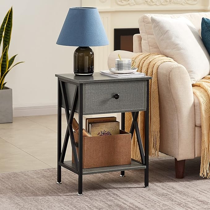 VECELO Nightstands Set of 2, Modern Bedside End Tables, Night Stands
