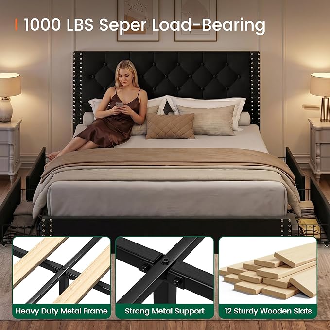 LARMACE Full Size Bed Frame