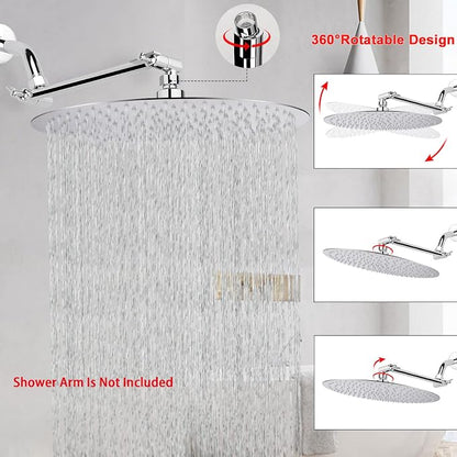 NearMoon Rain Shower Head, Ultra-Thin Design-Pressure Boosting, Awesome Some Experience, High Flow Stainless Steel Rainfall Head (16 Inch, Chrome Finish)