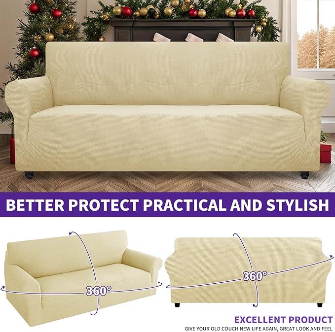 ZNSAYOTX Stretch Oversized Couch Cover Universal Sofa Covers