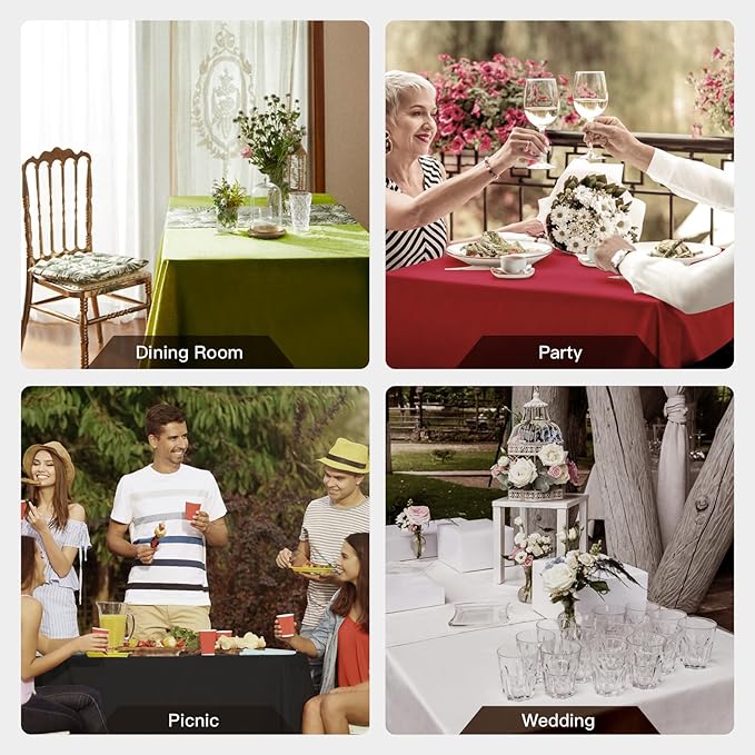 BALCONY & FALCON Rectangular Table Cloth Water Resistant Double-Sided Usable