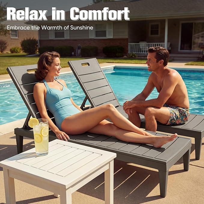 Devoko Outdoor Chaise Lounge Chair Set of 2