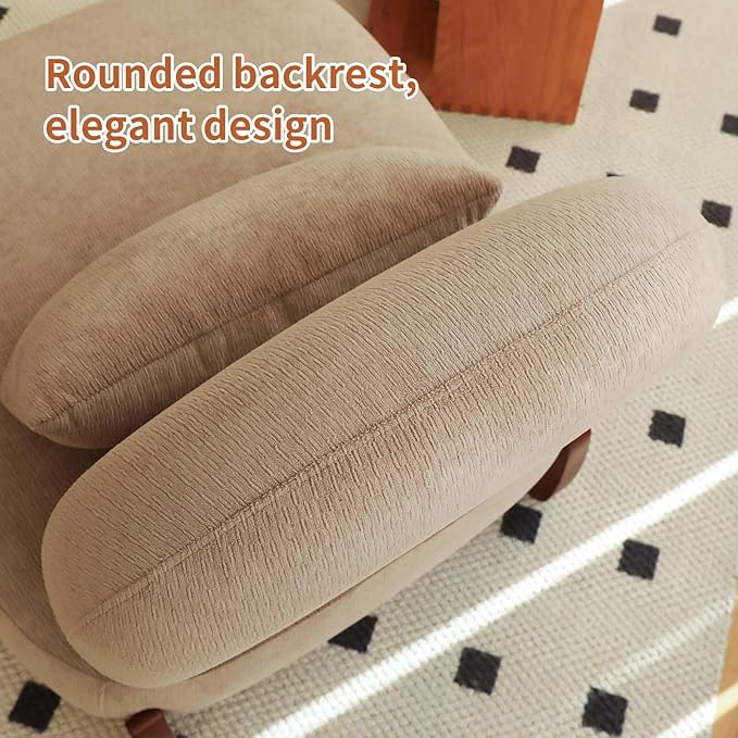 KEIKI Velvet Accent Chair, Armless Cloud Chair