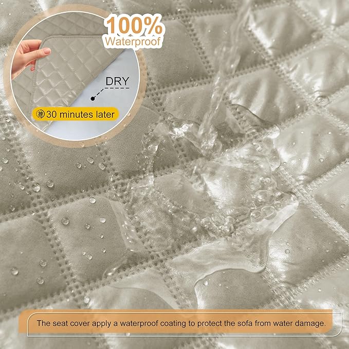 HDCAXKJ 100% Waterproof Reclining Sectional Couch Covers L Shape Recliner Sofa