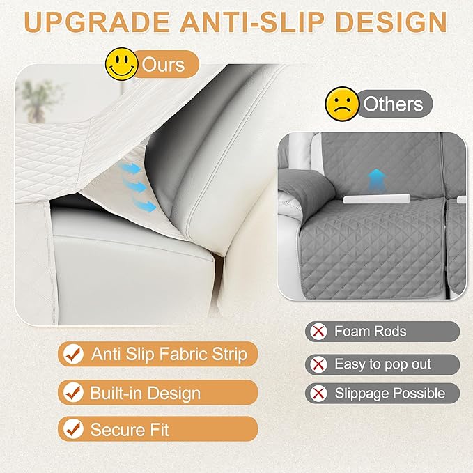 HDCAXKJ 100% Waterproof Reclining Sectional Couch Covers L Shape Recliner Sofa