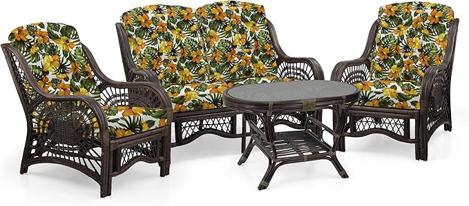 Malibu Lounge Loveseat Sofa Natural Rattan Wicker Handmade Design