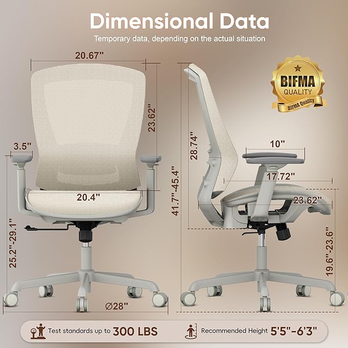 ELABEST Mesh Office Chair, Ergonomic Computer Desk Chair, Sturdy Task Chair-