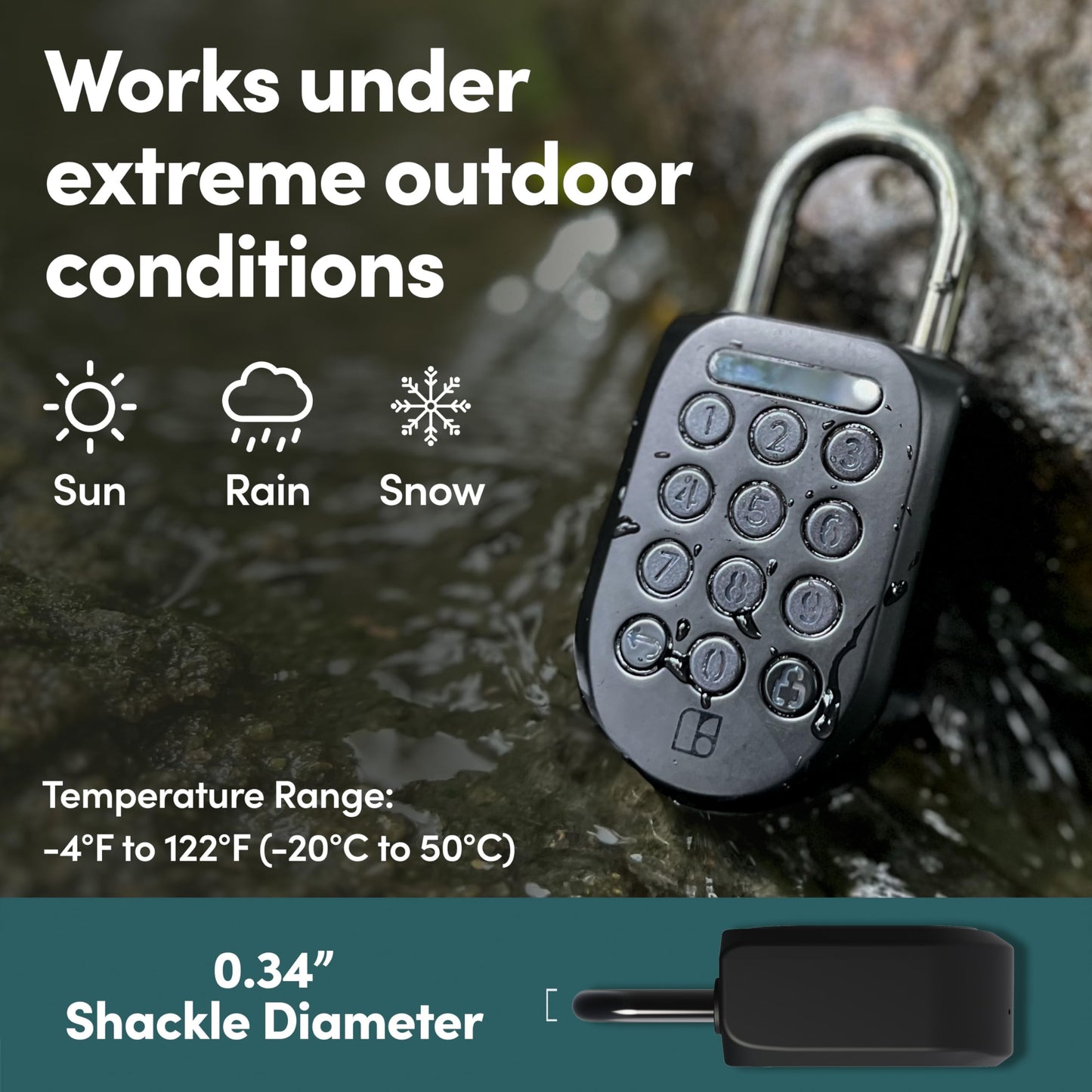 igloohome New Smart Padlock 2 (SP2), The Toughest Smart Padlock – Share Access from Anywhere with the Mobile app (iOS/Android) – No WiFi Needed, Waterproof & Rechargeable