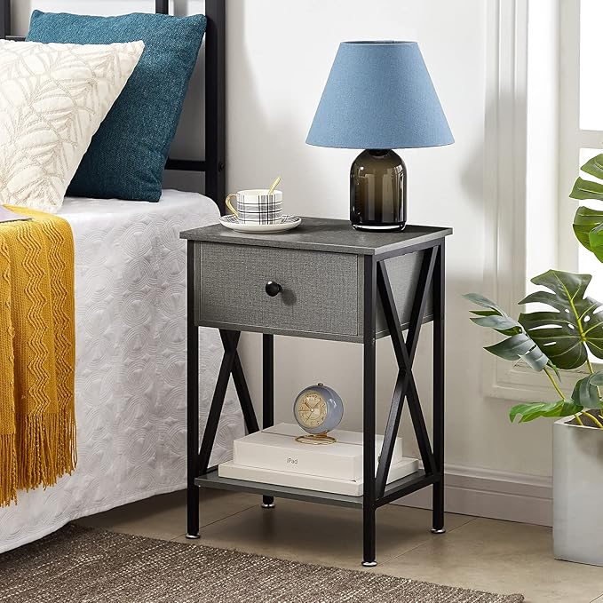 VECELO Nightstands Set of 2, Modern Bedside End Tables, Night Stands